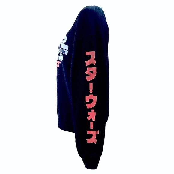 Starwars Sweatshirt Anime Crew Neck Pullover Japan Pink Black Juniors Size 7-9 - Picture 5 of 16